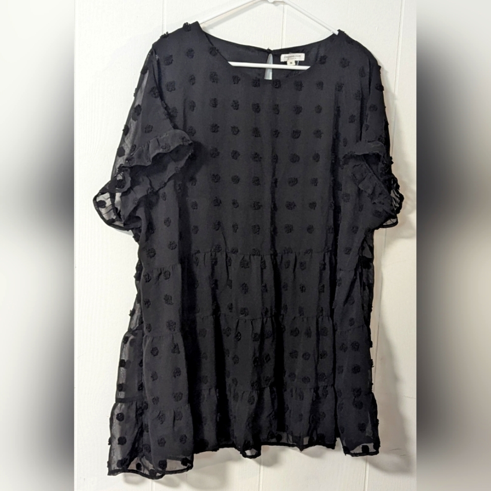 Plus Size Chiffon Top With Tank